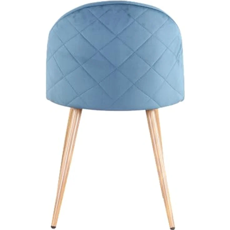 GrandCA HOME 2er Set Esszimmersessel, 2er-Set Samt Esszimmerstühle mit Eisenbeinen in Holzoptik, vielseitig für Büro, Café, Küche, Wohnzimmer, Schlafzimmer (Blau,2) – Bild 7