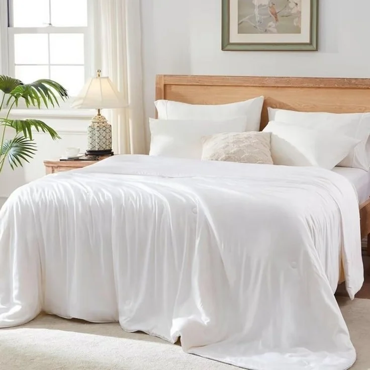 Elemuse Sommerbettdecke Kühldecke Sommerdecke, Selbstkühlende Atmungsaktive Extraleicht Decke, Füllung: 30% hochwertig Sojafaser und 70% Polyester, Bambus Sommer Weich Wohndecke OEKO-TEX® – Bild 4