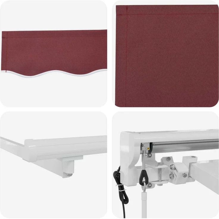 vidaXL Elektrische ausziehbare Markise Bordeauxrot 4 × 3,5 m 3421014 – Bild 7