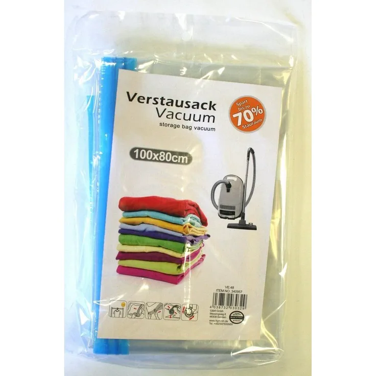 HAC24 Vakuumierbeutel Aufbewahrungsbeutel Set Vakuumbeutel Kleideraufbewahrung Reisebeutel, 1x 100x80, 1x 80x60 & 1x 60x40 cm