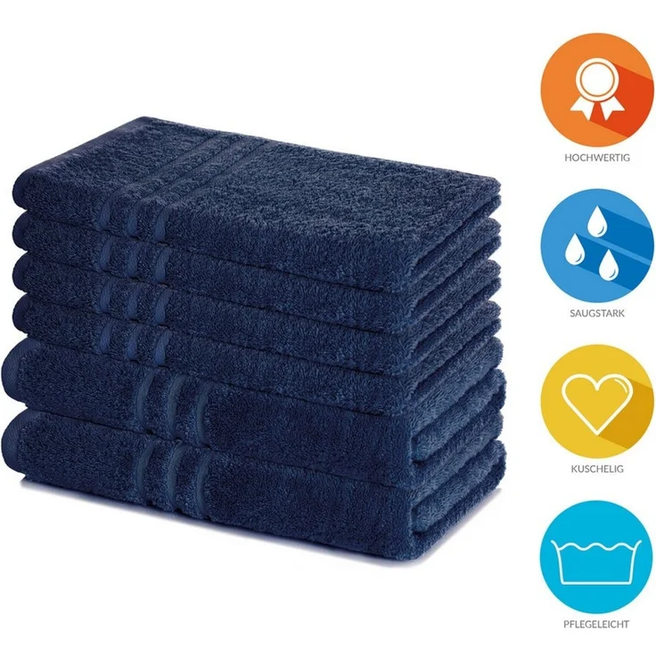 Lavea Handtuch Set Elena, Duschtücher, Handtücher, Gästetücher, Waschhandschuhe, 100% Baumwolle (Set, 6-St), Frottierserie, weich & saugstark, pflegeleicht, 500 g/m² Frottier – Bild 1