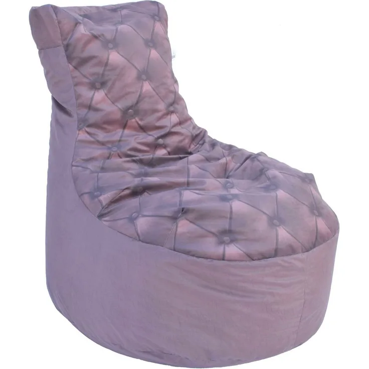 Sitzsack mit Lehne Sitzkissen Bodenkissen Sessel Indoor Kissen Ø70x100 cm Raute Braun