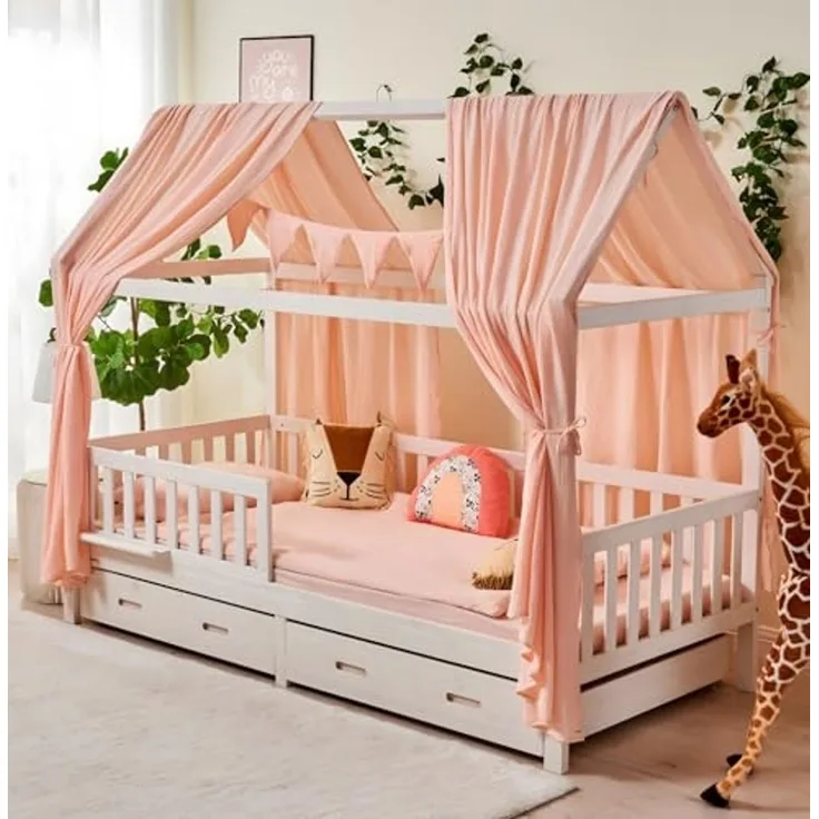 Hausbett CLOUD 90 x 200 cm - mit Matratze + Schubladen