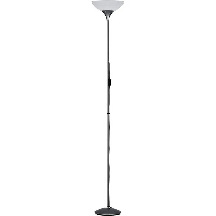 Klassischer LED Deckenfluter Silbergrau, Höhe 180cm