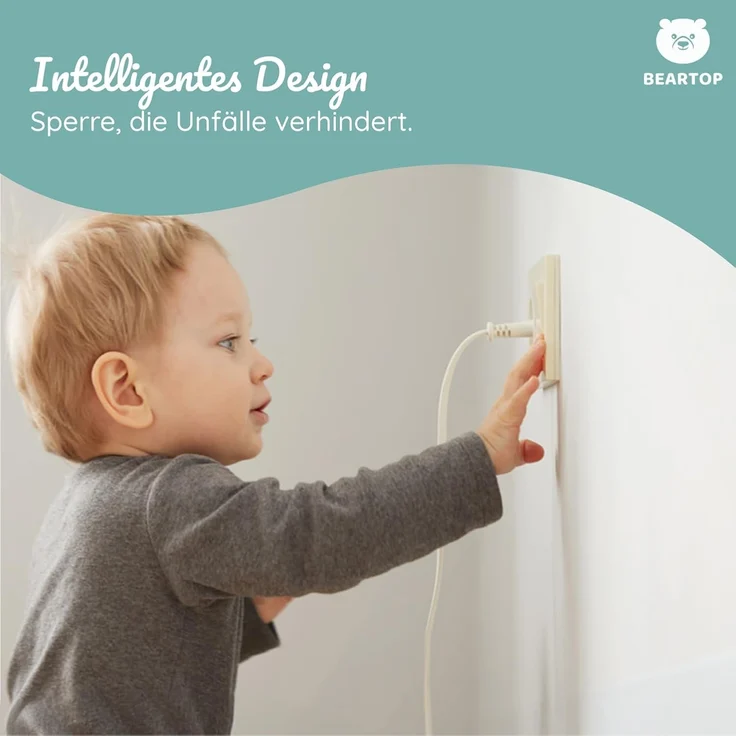 Steckdosen Kindersicherung von BEARTOP | TÜV Rheinland schadstoffgeprüft** | neue extra Sicherung (2022) | Steckdosenschutz für Babys und Kinder | Steckdosensicherung Baby | Zufriedenheitsgarantie* – Bild 6