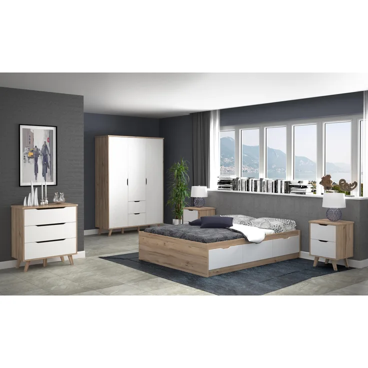 Jugendzimmer-Set >Vancouver< (5-teilig) in Plankeneiche