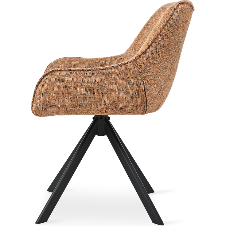 GOEURVANT 1178 Esszimmerstühle 2er-Set mit Armlehnen, 360° Drehbar, Chenille - Orange – Bild 6