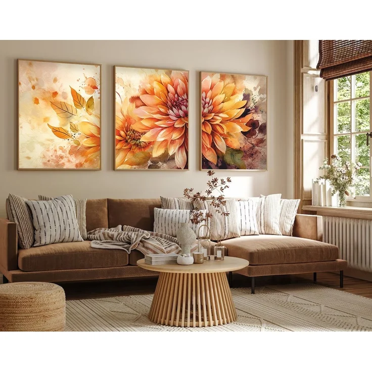 Wallity Dekoratives gerahmtes MDF-Gemälde (3-teilig), Mehrfarbig, 70 x 50 cm – Bild 2