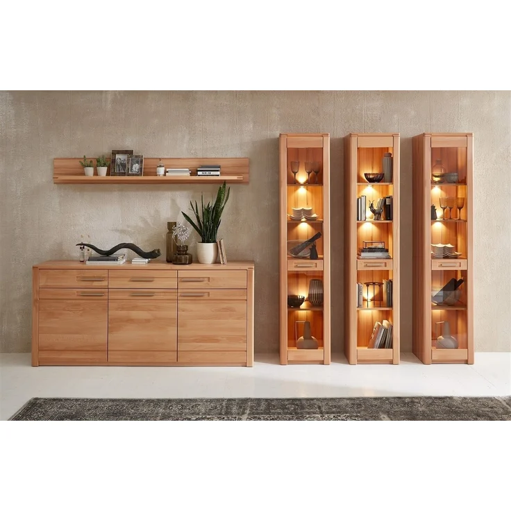 Sideboard >Nature One< 3 Türen, 3 Schübe, FSC, in Kernbuche teilmassiv - 190x86x45cm (B/H/T) – Bild 10