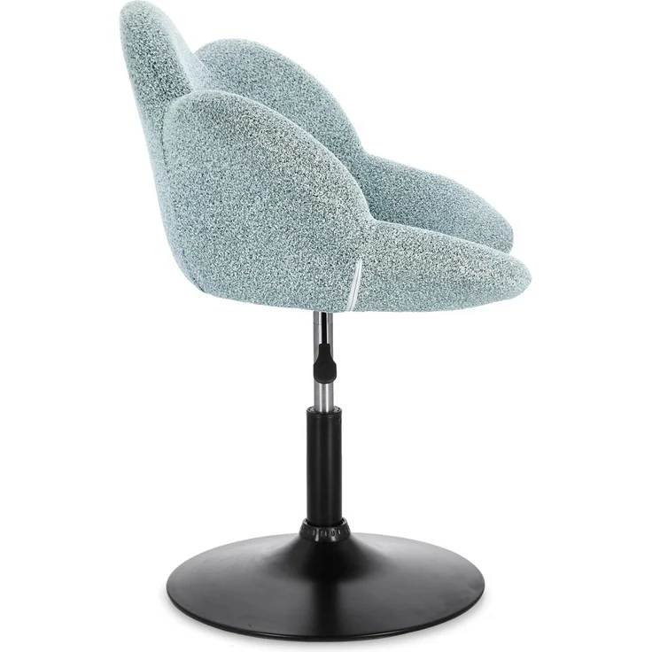 Esszimmerstuhl Fleur 2er-Set, Stoff und Metall, höhenverstellbar, modern, schwarz aquamarin – Bild 2