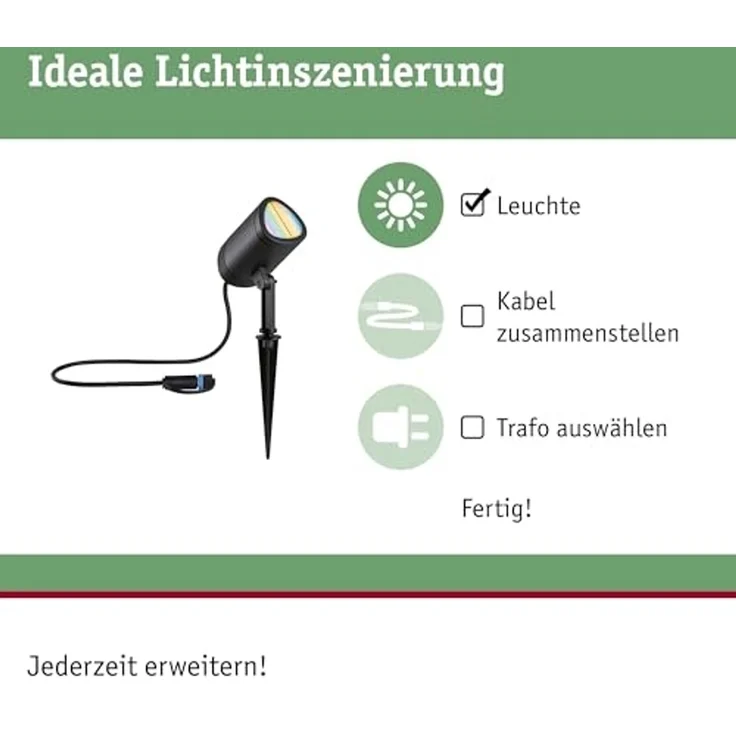 Paulmann 94849 Plug&Shine LED Gartenstrahler Zigbee Shira anthrazit RGBW IP65 – Bild 2