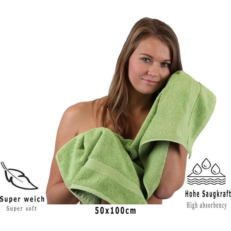 Betz Handtücher 10 Stück Handtücher Premium 50x100 cm Farbe apfelgrün, 100% Baumwolle (10-St) – Bild 5