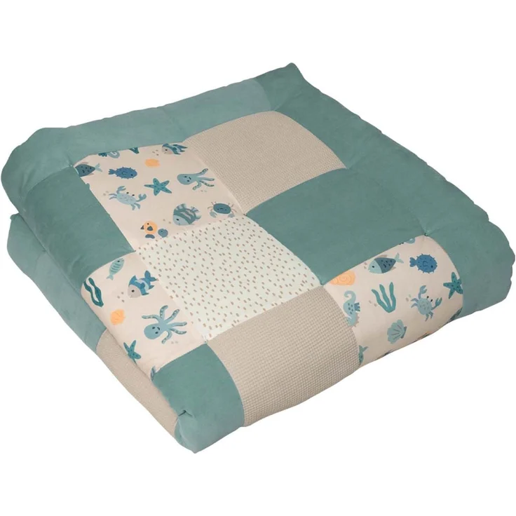 ULLENBOOM Krabbeldecke für Baby 100x100 cm - Dick und weich gepolstert | Außenmaterial: 100% Baumwolle, Alle Materialien OEKO-TEX zertifiziert, Made in EU, Schadstoffgeprüft und waschbar