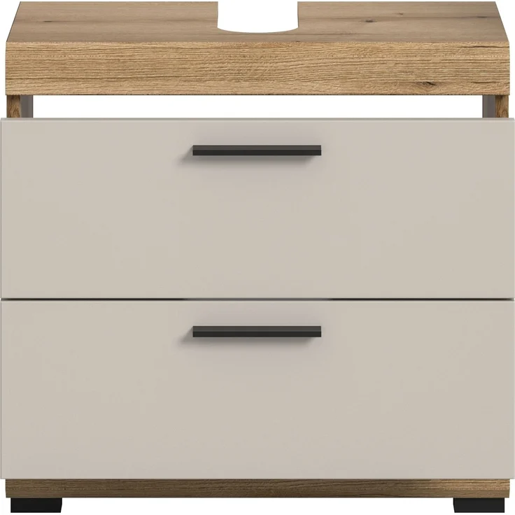 Waschbeckenunterschrank >Scout< in Evoak Oak / Kaschmir - 60x56x34cm (BxHxT) – Bild 3