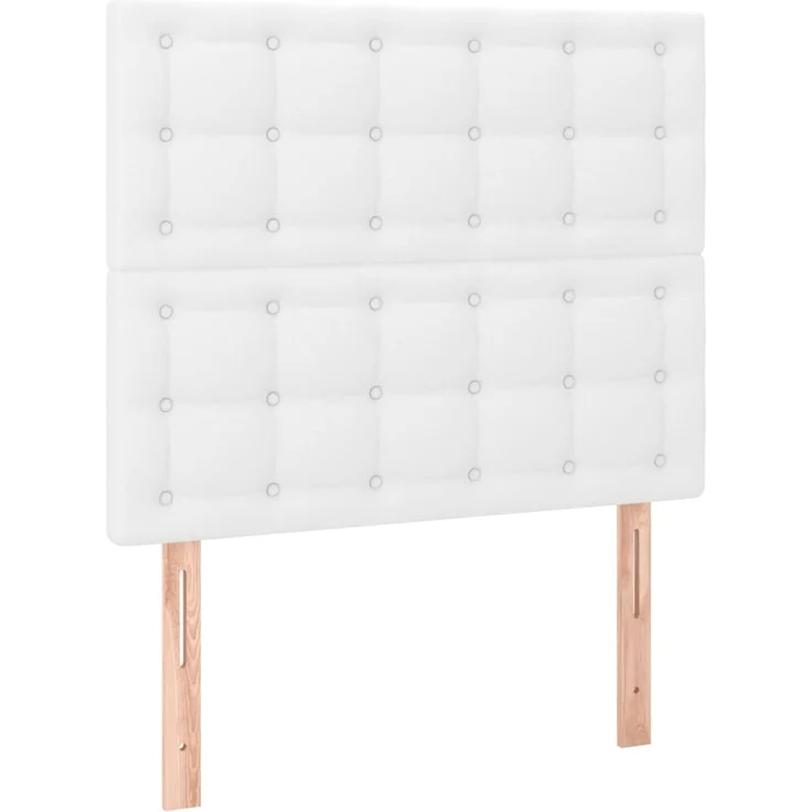 vidaXL LED Kopfteil Weiß 90 x 5 x 118/128 cm Kunstleder 3122503 – Bild 4