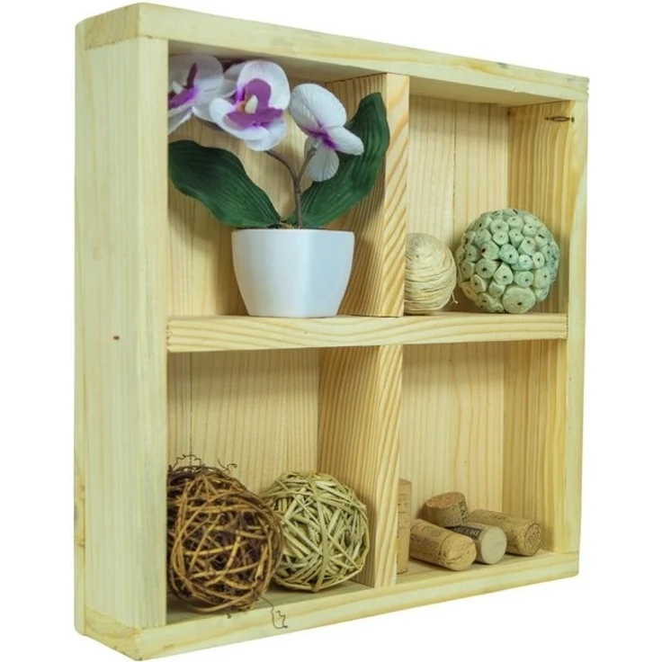 Kistenkolli Altes Land Allzweckkiste Kleine Holzkiste Alma mit 4 Fächern in natur Teekiste Dekorationskiste (Spar-Set) – Bild 4