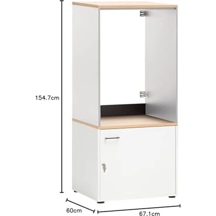Schildmeyer Waschmaschinenumbau und Mehrzweckschrank Set Solea 702003, weiß matt, 67,1 x 60 x 154,7 cm – Bild 4