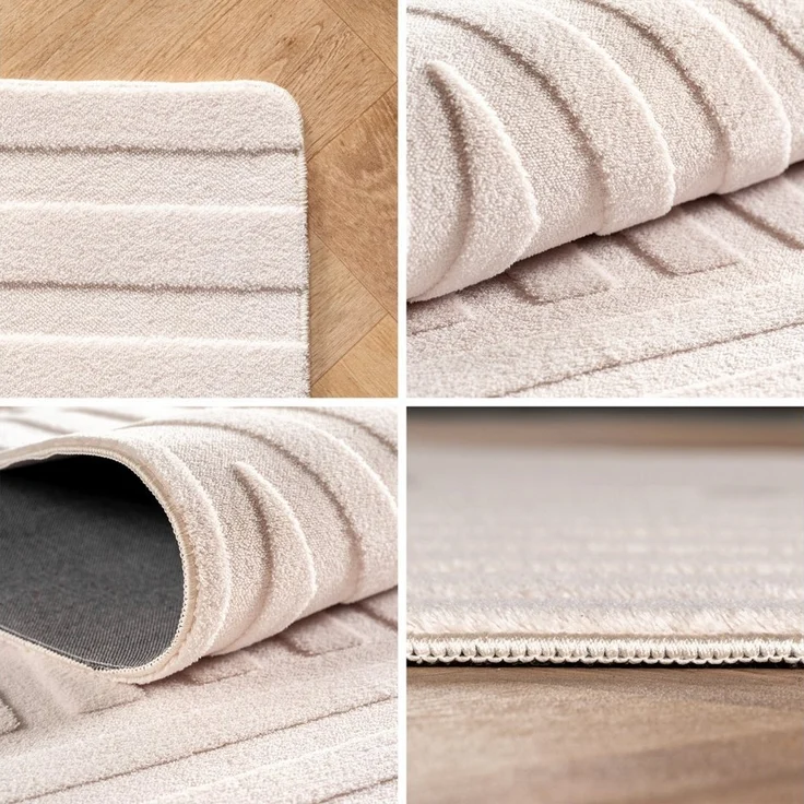 SIMPEX24 Designteppich Unicolor - Einfarbig, Rechteckig, Höhe: 12 mm, Kurzflor Boho Teppich Weich Anti-Rutsch Rückseite Waschbar – Bild 2
