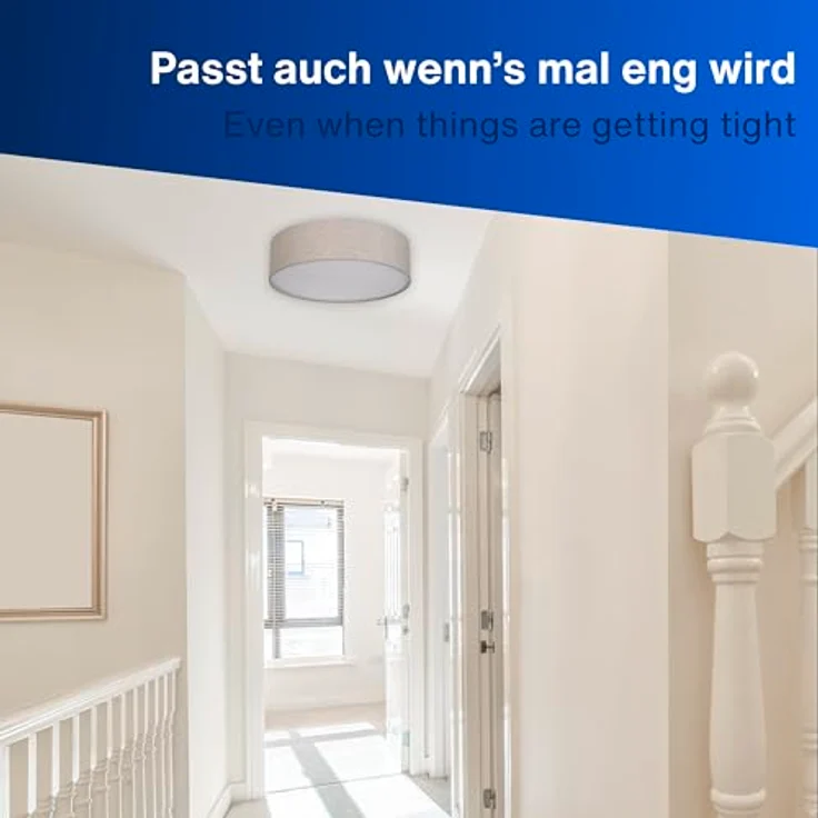 REV Deckenleuchte - Deckenlampe rund 50cm mit Stoff-Lampenschirm im Vintage-Look – ideal für Schlafzimmer & Wohnzimmer, braun-silber – Bild 9