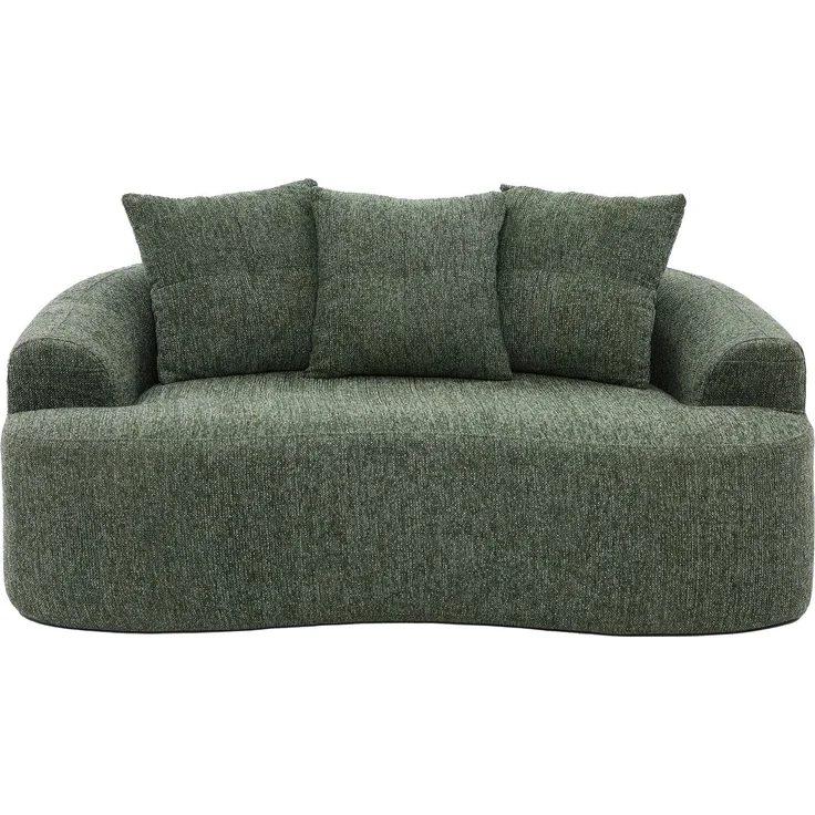 LVHOM 2-Sitzer Sofa mit 3 Kissen, Cloud Sofa mit komprimiertem Design, kein Aufbau erforderlich, Doppelsofa aus Chenille, Grün – Bild 1
