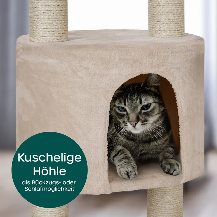Happypet Kratzbaum SAM, Gesamthöhe bis 260 cm, Extra Breit, Deckenhoch mit viel Zubehör – Bild 4