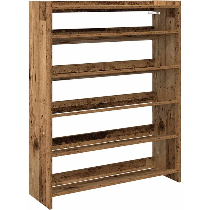 vidaXL Schuhregal Altholz-Optik 80x25x100 cm Holzwerkstoff 859903 – Bild 1