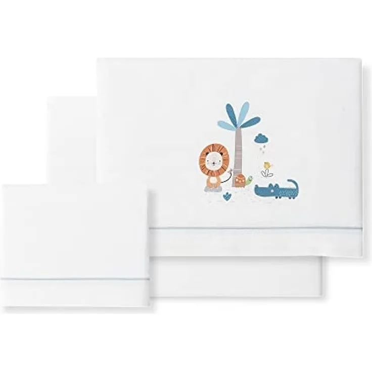 Bettwäsche Mini-Kinderbett Leon Palmera weiß grau
