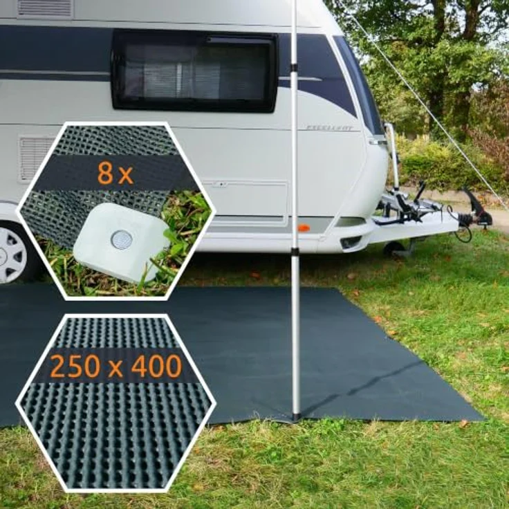 yourGEAR Outdoorteppich yourGEAR Outdoor Soft Carpet 250 x 400 cm - Vorzeltteppich Zeltteppich – Bild 3