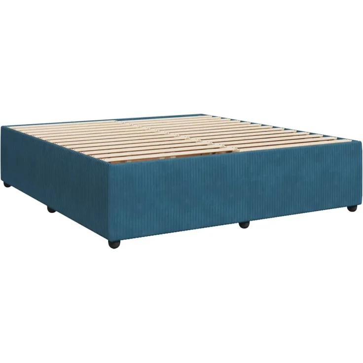 vidaXL Boxspringbett mit Matratze Dunkelblau 180x200 cm Samt 3285660 – Bild 5