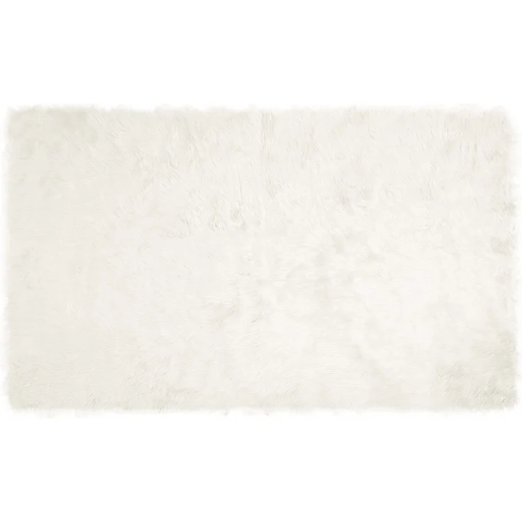 vidaXL Kunstschaffell Teppich Tafalla Weiß 100 x 200 cm Polyester 42021459 – Bild 1