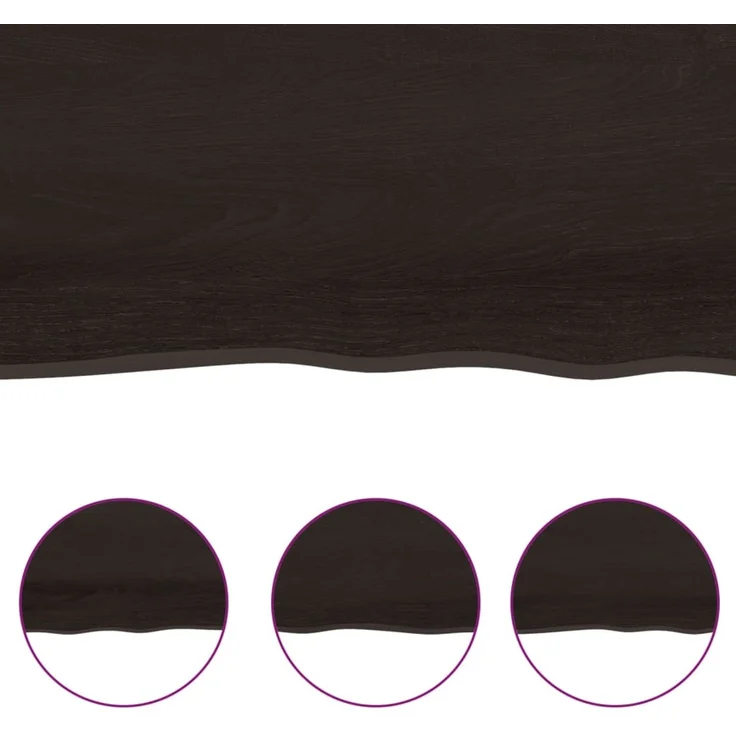 Wandregal, Hängeregal Dunkelbraun 40x10x4 cm Massivholz Eiche Behandelt de6014 – Bild 5