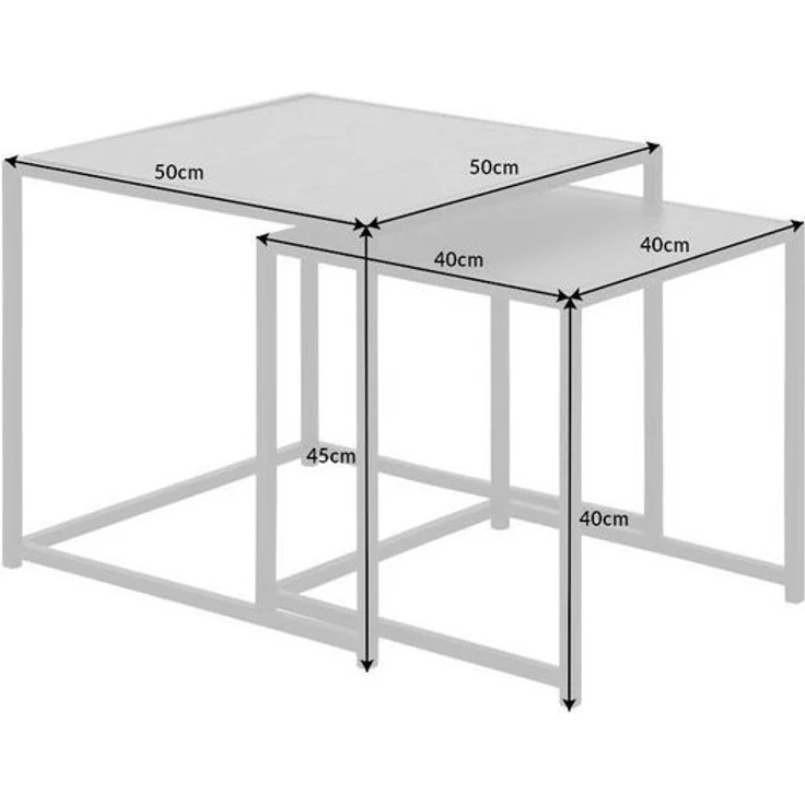 riess-ambiente Beistelltisch SLIM LINE 50cm schwarz (Set, 2-St), Wohnzimmer · Esche-Design · Metall · Industrial – Bild 4