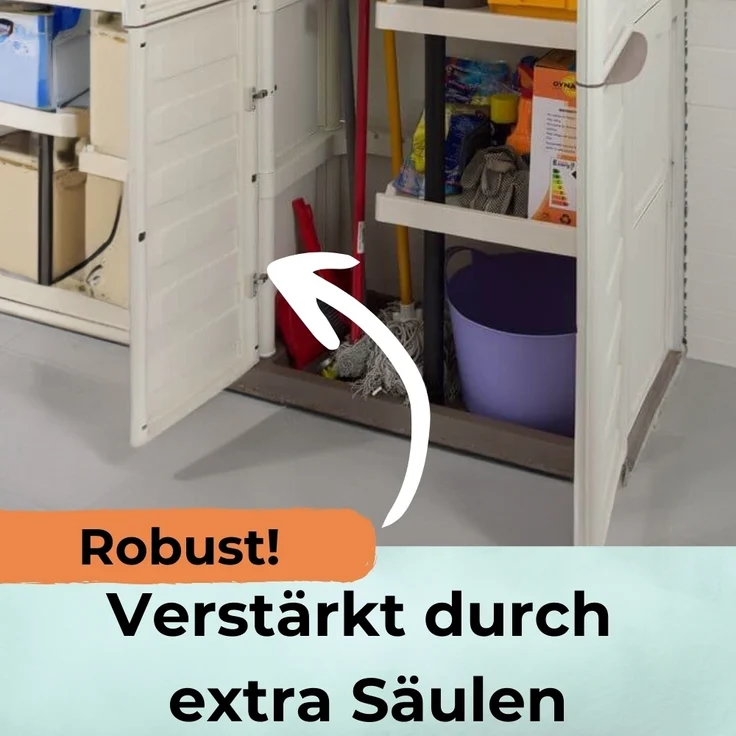 GarPet Garten-Geräteschrank Gartenschrank Kunststoff Geräteschrank Wetterfest Wasserdicht Schrank – Bild 4