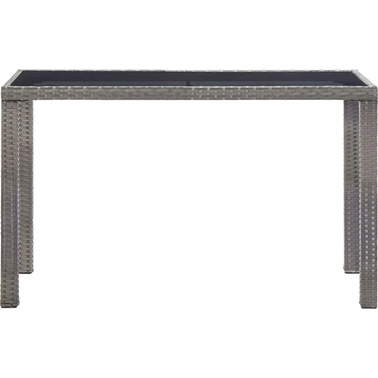 Gartentisch, Balkontisch, Esstisch Anthrazit 123 x 60 x 74 cm Poly Rattan – Bild 2