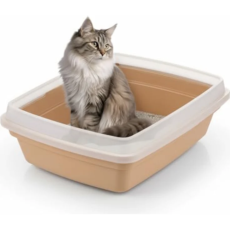 Iris Ohyama Katzenklo, klein, bis 7 kg, Grau, offen, ohne Deckel, Katzentoilette, Abnehmbarer Rand, Für große Katzen, Kätzchen, BPA-frei, Cat Litter Box, CLH-12S – Bild 1