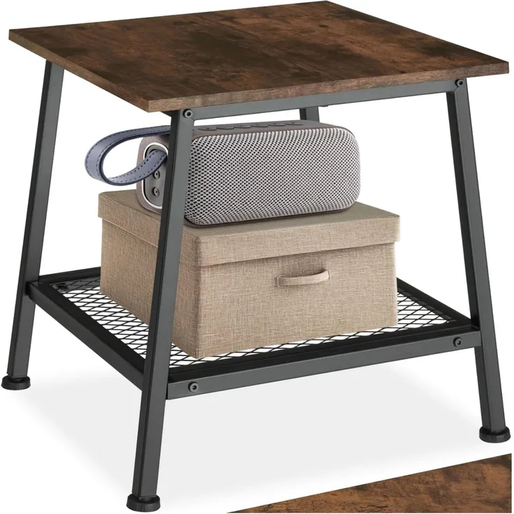 tectake Beistelltisch Bedford (1-St, 1 tlg), Kleiner Beistelltisch im typischen Industrie-Design