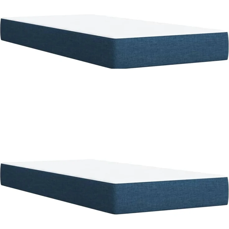 vidaXL Boxspringbett mit Matratze Blau 200x200 cm Stoff 3285504 – Bild 6