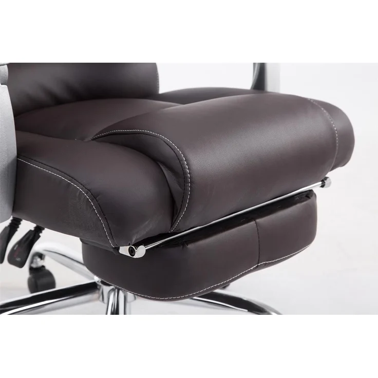 Bürostuhl MIAMI - 118x68x64, Braun Kunstleder Metall in Chromoptik Gestell ergonomische Bürostühle Homeoffice Stuhl mit Rollen – Bild 7