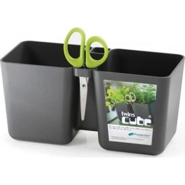 Prosperplast Kräutertopf Ziolówka Na Ziola Twins Cube graphit
