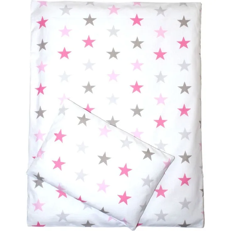 Kinderwagenset Baby Bettwäsche für Kinderwagen Bezüge Decke Kissen 2-4 tlg (rosa, 2 tlg)