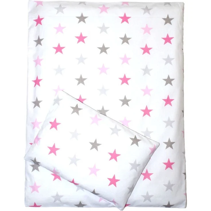 Kinderwagenset Baby Bettwäsche für Kinderwagen Bezüge Decke Kissen 2-4 tlg (rosa, 2 tlg)