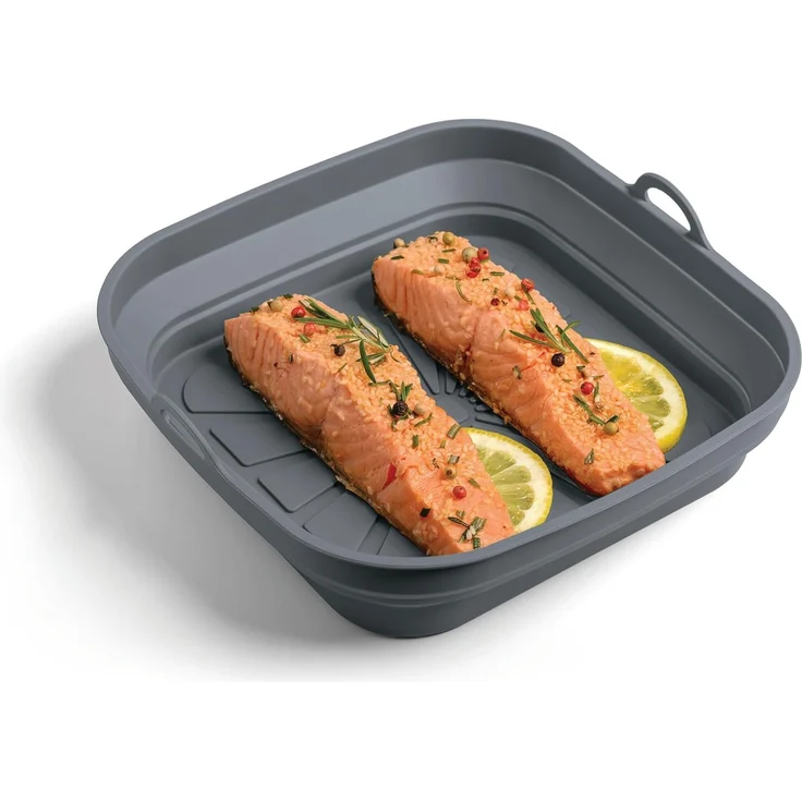 METALTEX 222193000 Faltbarer Silikonkorb für Airfryer 21,5 x 21,5 cm, geeignet für Heißluftfritteuse, Mikrowelle und Ofen – Bild 3