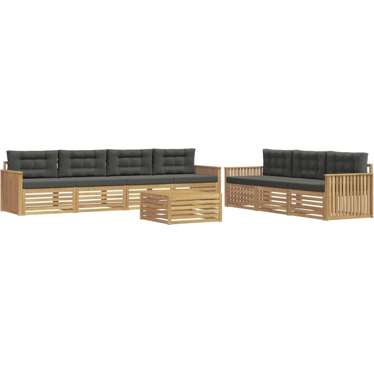 vidaXL Outdoor-Sofagarnitur 8 stk. 7-Sitzer Weiß und Anthrazit 3390162 – Bild 2