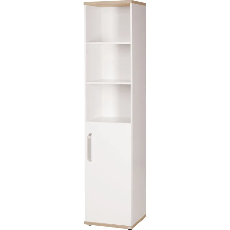 roba Standregal 'Pia' - Holz - mit Korpus & Fronten weiß - Weiß / San Remo Eiche