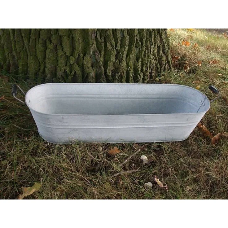 Deko-Impression Pflanzschale Zinkzuber Zinkwanne Pflanztopf Zinkbottich Blumentopf Schale 56 cm (1 St)