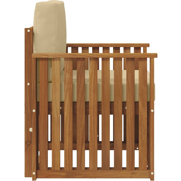 vidaXL Outdoor-Sofagarnitur Natur und Beige Massivholz Akazie 3436353 – Bild 4