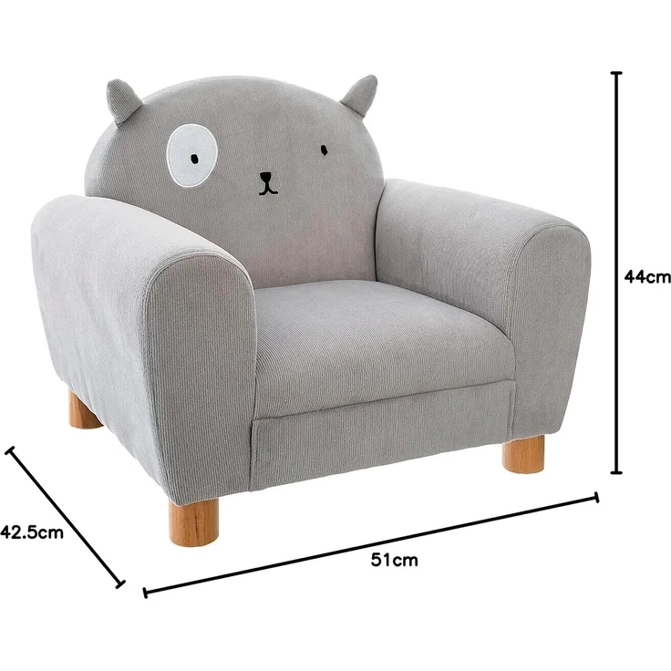 Sessel mit Rückenlehne KATZE, grau – Bild 3