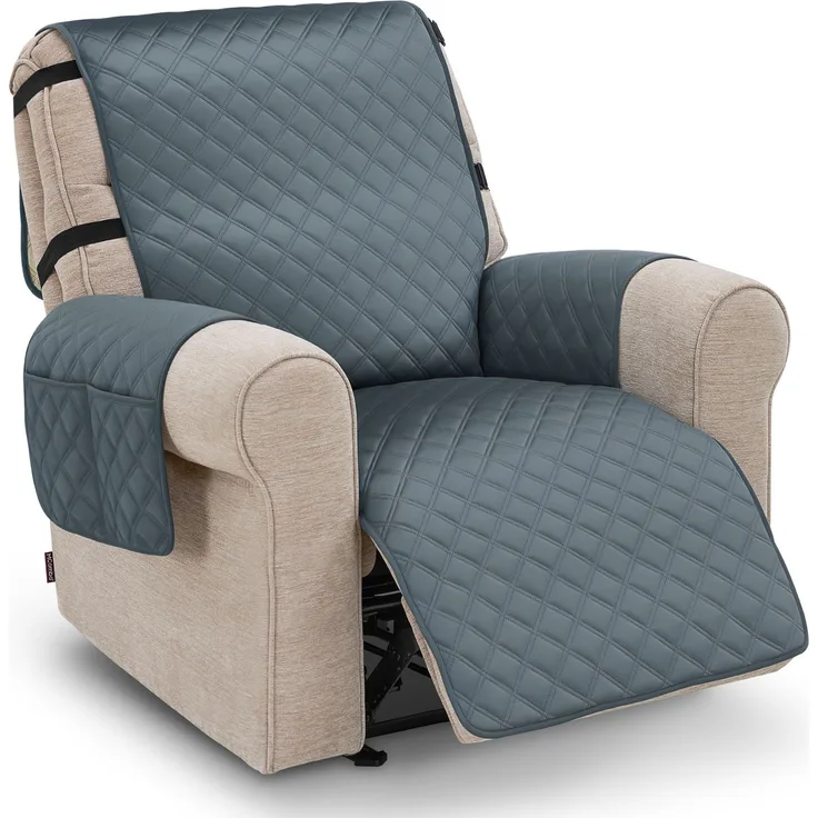 M MCombo Sesselschoner für Relaxsessel C1815 (Grau/Samt)