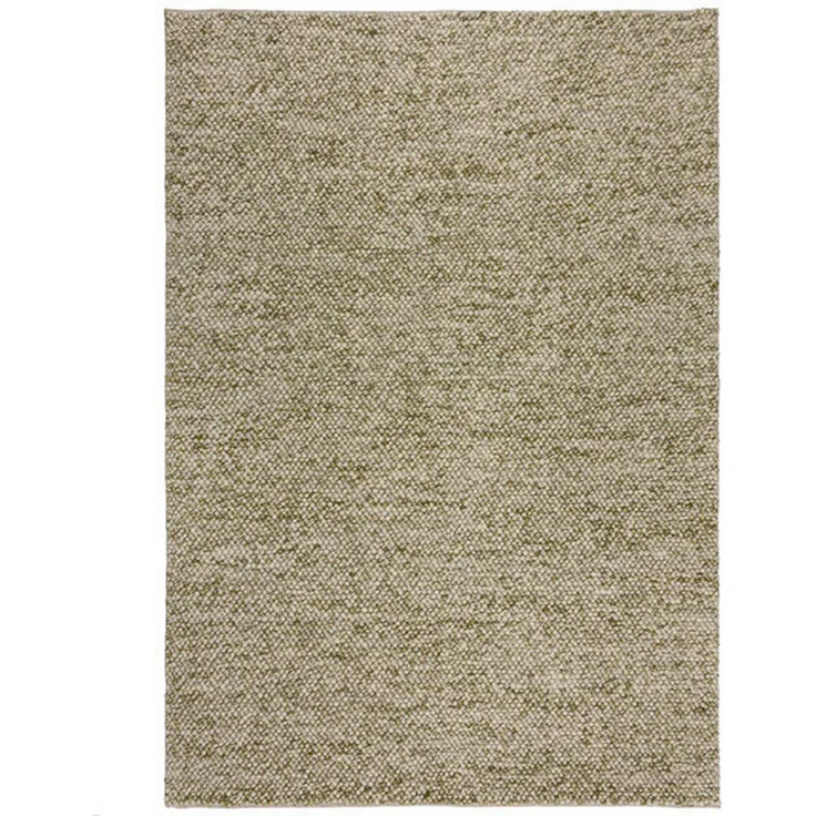 XXXLutz Handwebteppich Minerals, rechteckig 120x170 cm, Grün-Creme, Textil, Uni, AZO-frei, Handmade in India, für Fußbodenheizung geeignet