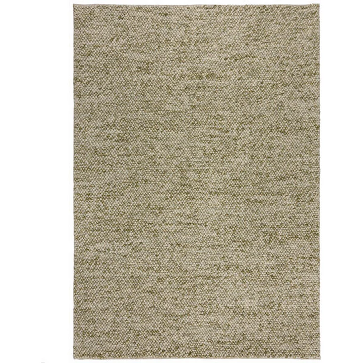 XXXLutz Handwebteppich Minerals, rechteckig 120x170 cm, Grün-Creme, Textil, Uni, AZO-frei, Handmade in India, für Fußbodenheizung geeignet